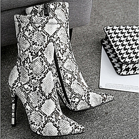 snake print sock boot