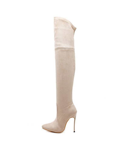 ladies stretch knee high boots