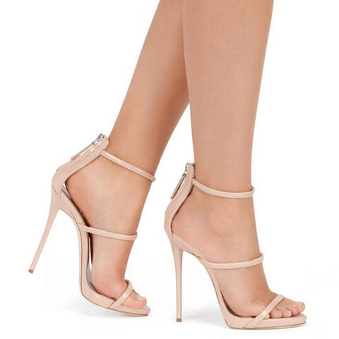 silver strappy platform heels