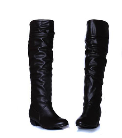 ladies black knee boots