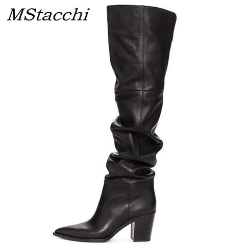 knee high boots short heel