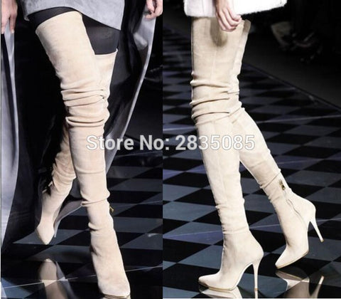 knee high stretch boots