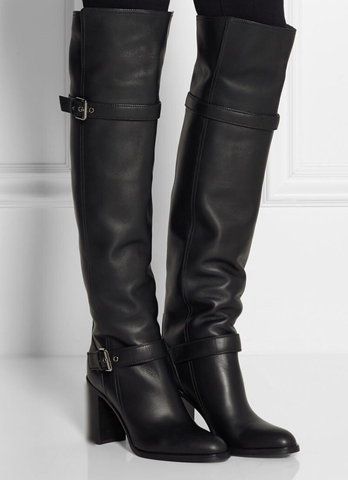 block heel knee length boots