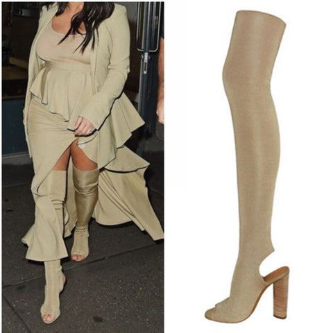 long beige boots