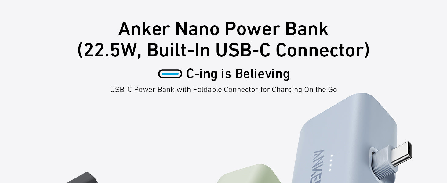 Anker Nano Power Bank with Built-in Foldable USB-C Connector