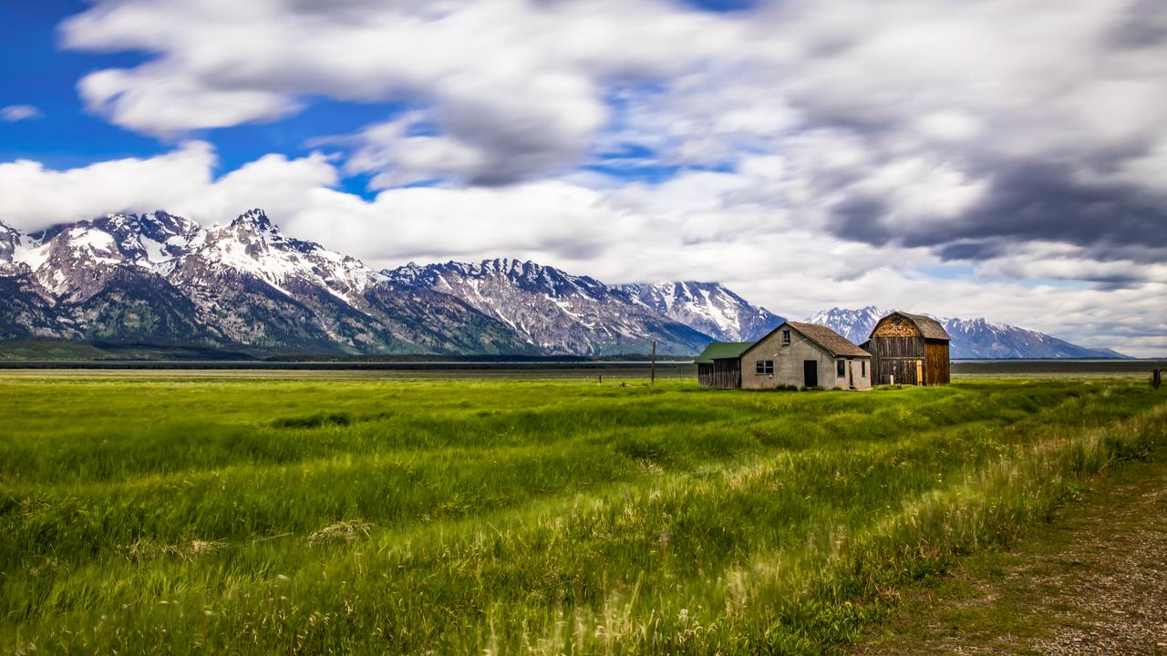 Beautiful landscape of a homestead in the Grand Tetons