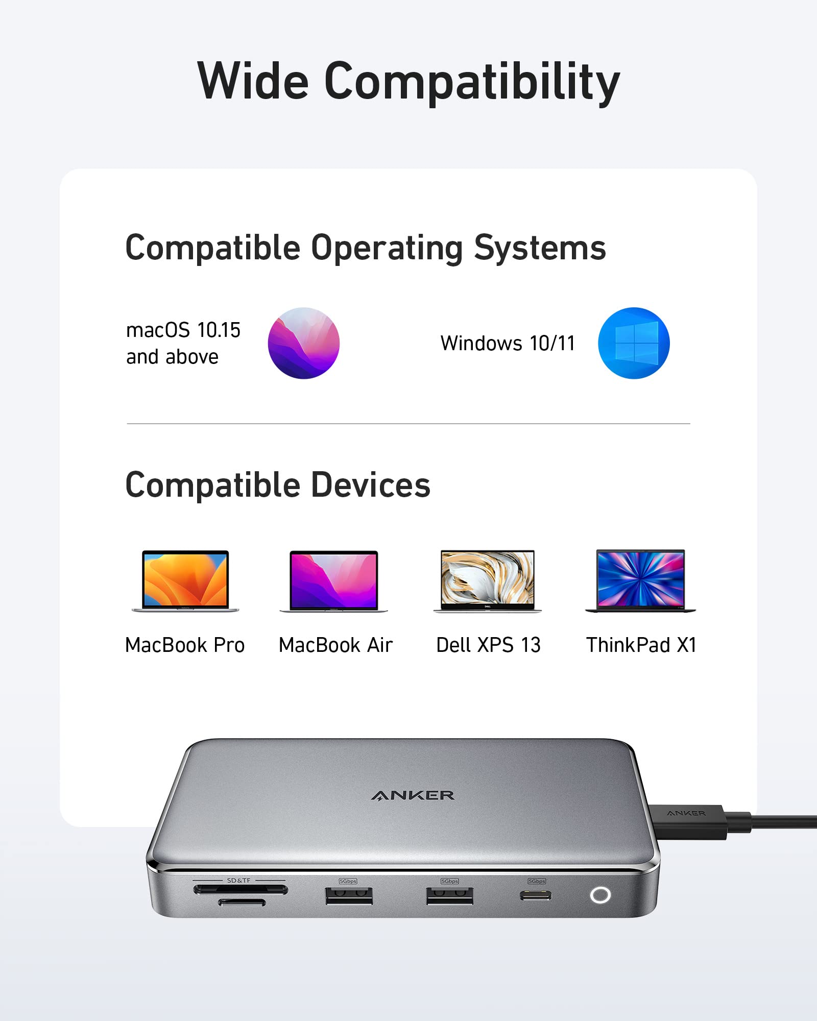 Anker 563 USB-C Hub (11-in-1, Dual 4K HDMI, for MacBook)