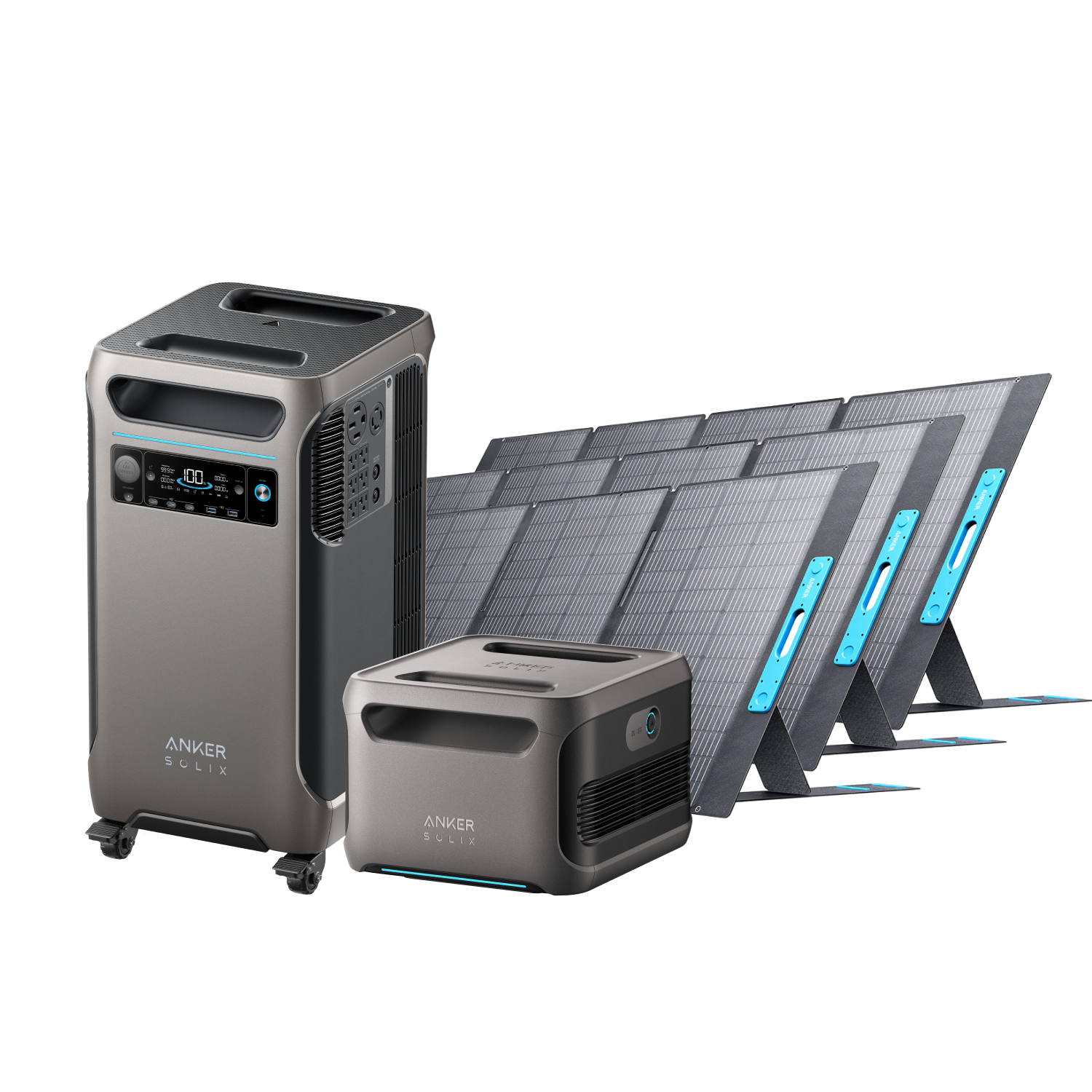 Anker SOLIX B179011K F3800 - 3840Wh Portable Power Station w/ 3840Wh  Expansion Battery & Manual Transfer Switch