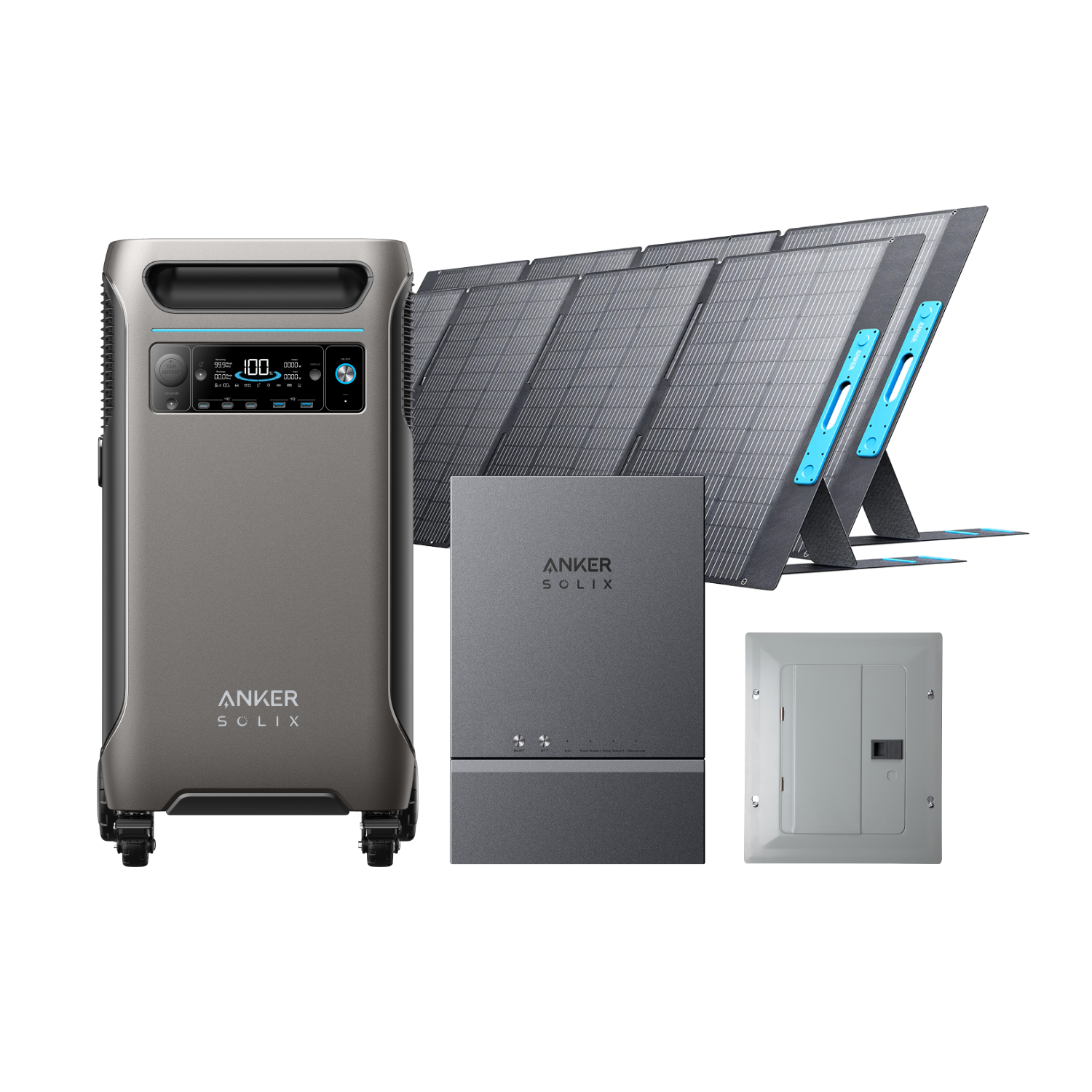 Anker SOLIX F3800 + Smart Home Power Kit 2× Anker SOLIX Portable Solar Panel (400W)