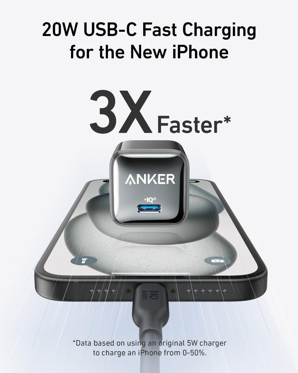 Anker 511 Charger (Nano 3, 30W) with USB-C to Lightning Cable (6ft