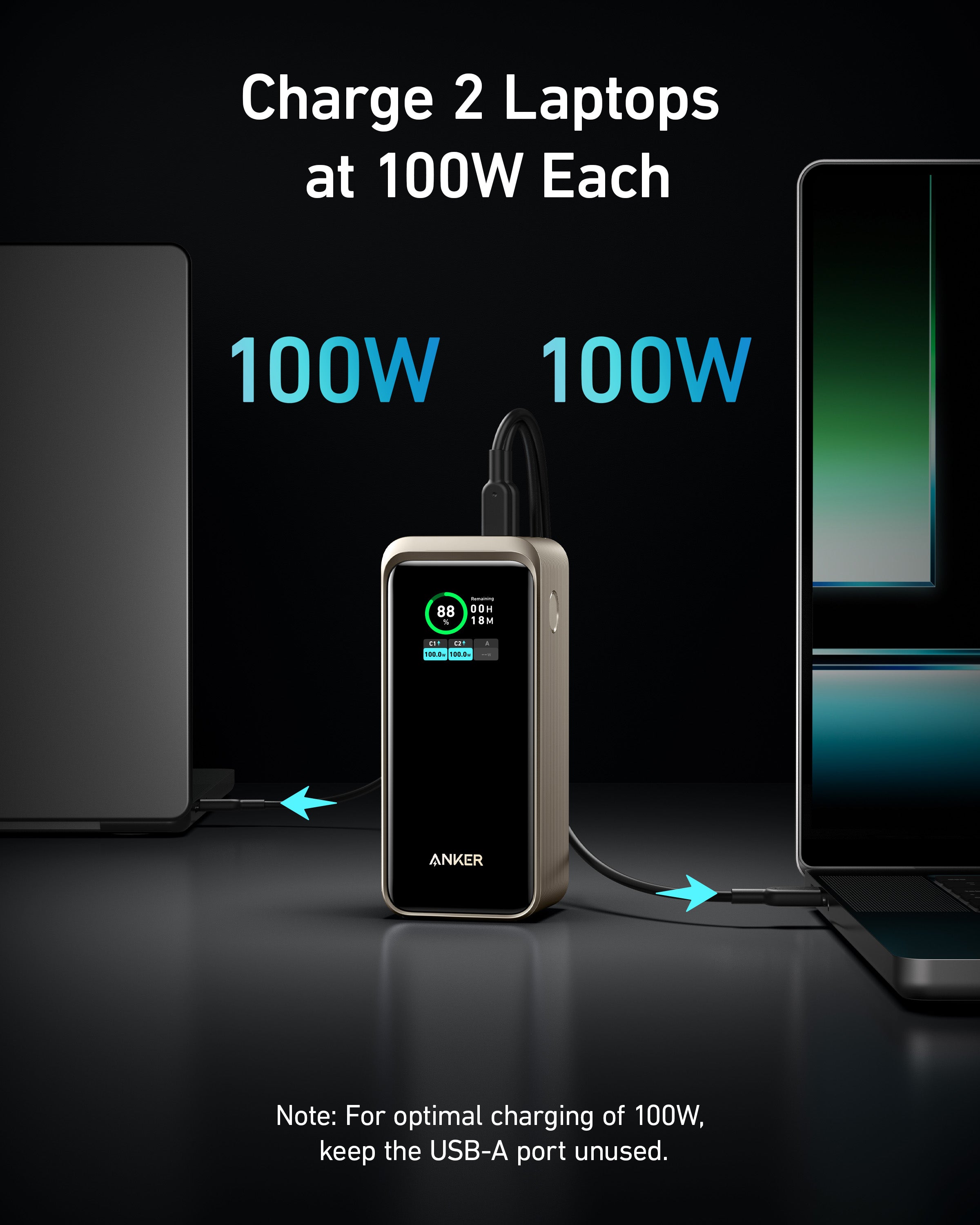 Anker Prime Power Bank, 20,000mAh Portable Charger with 200W Output, Smart  Digital Display Charging Base, 100W Fast Charging with 4 Ports, for MacBoo
