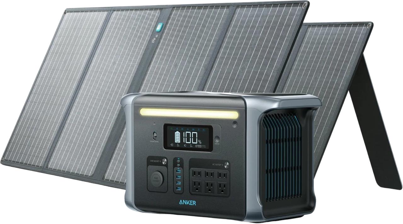 Anker Solar Generator 757 (PowerHouse 1229Wh with 2*100W Solar Panels)