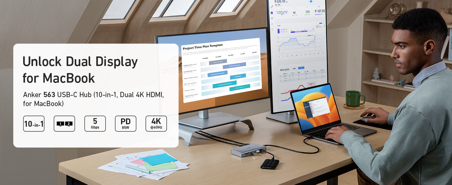 Anker 563 USB-C Hub (11-in-1, Dual 4K HDMI, for MacBook)