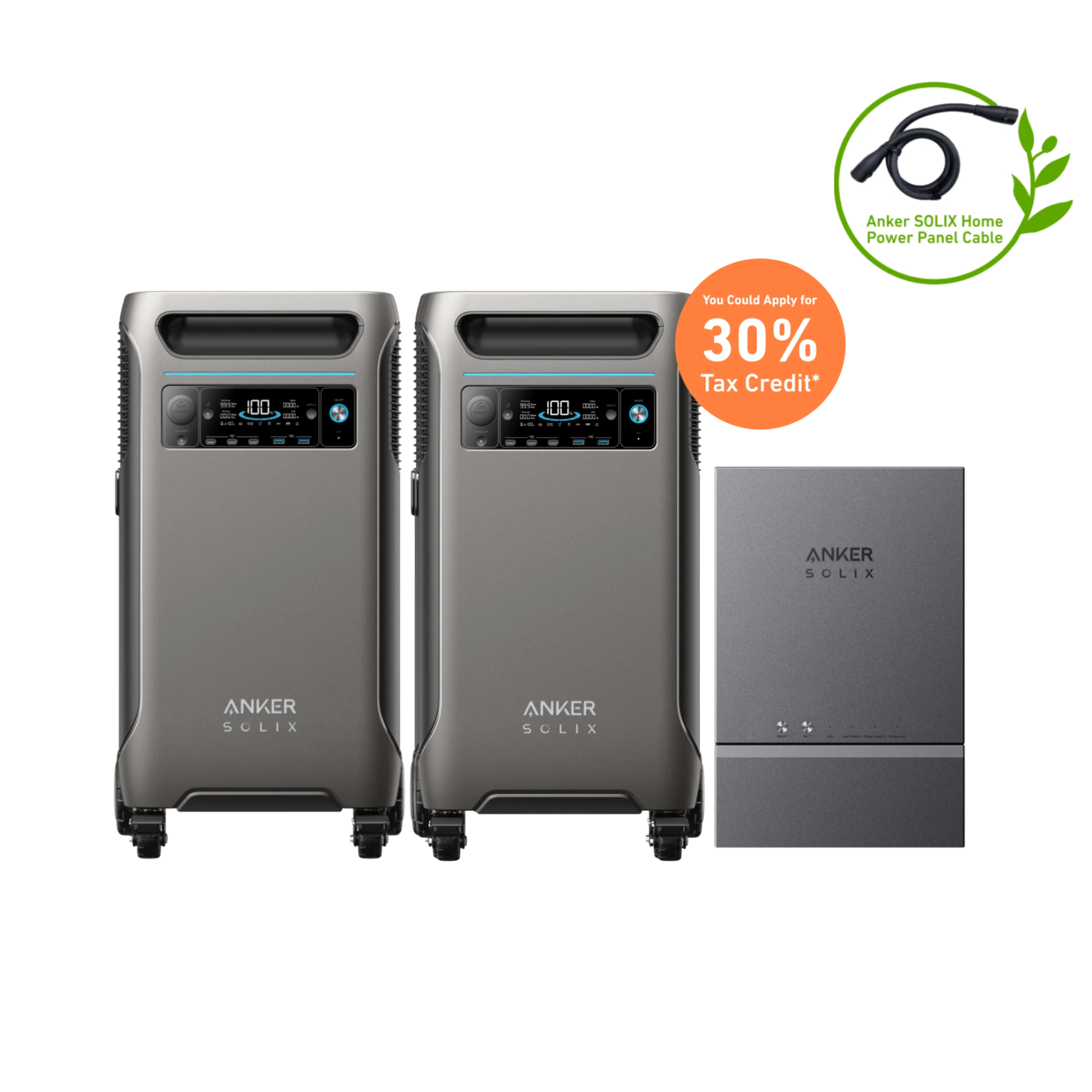 2× Anker SOLIX F3800(12kW 7.68kWh) + Smart Home Power Kit