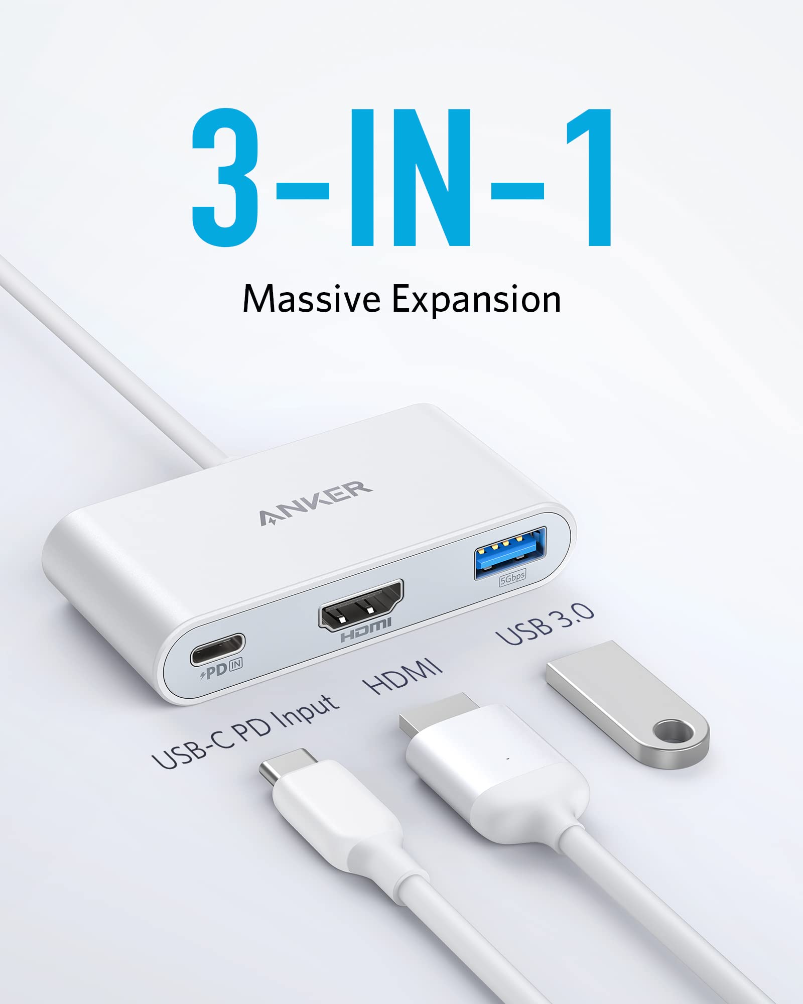 Anker USB C Hub, PowerExpand 3-in-1 USB C Hub - Anker US