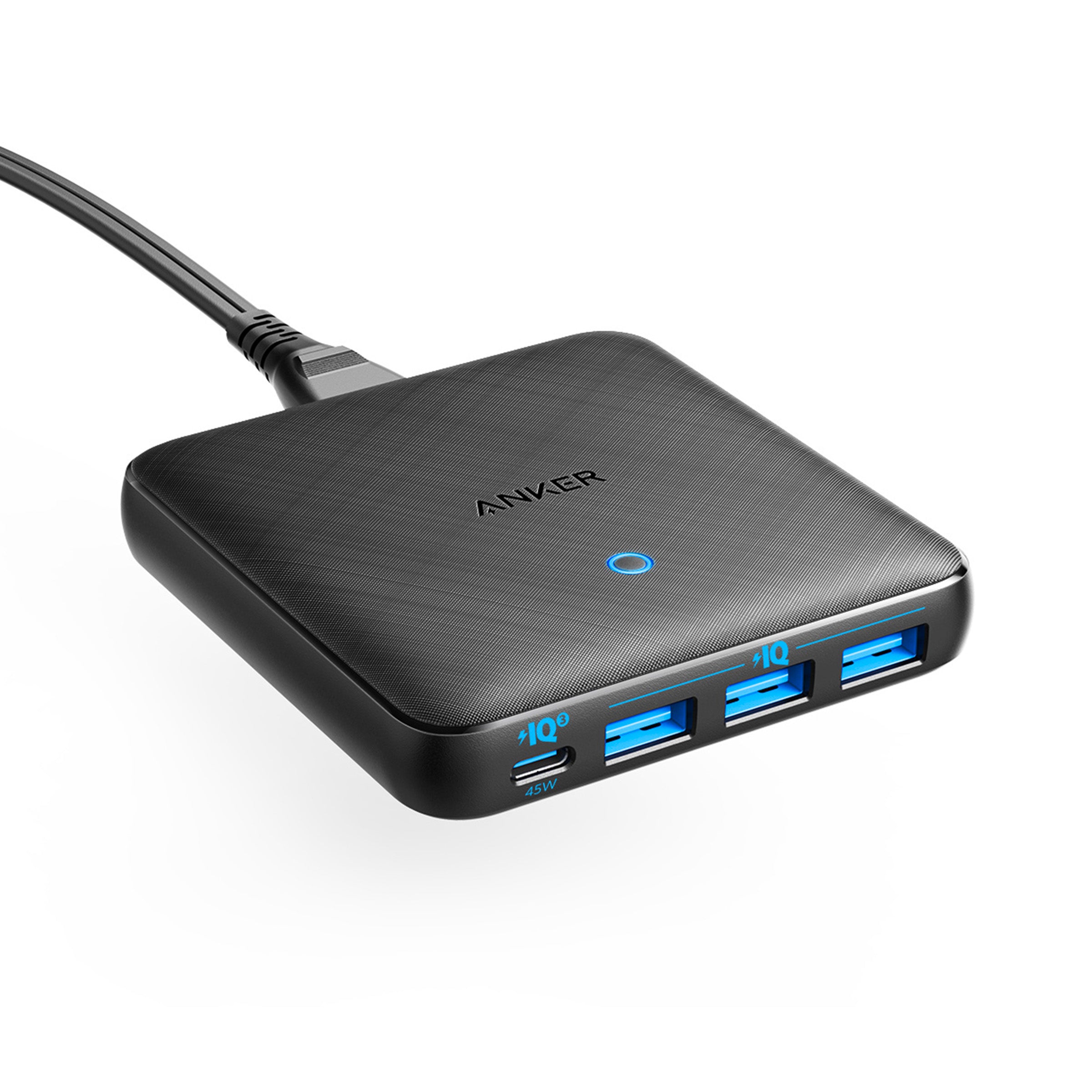 Multiprise Anker avec USB PowerExtend USB 2 Mini, 2 prises et 2 ports USB, prise  plate, rallonge de 5 pieds 