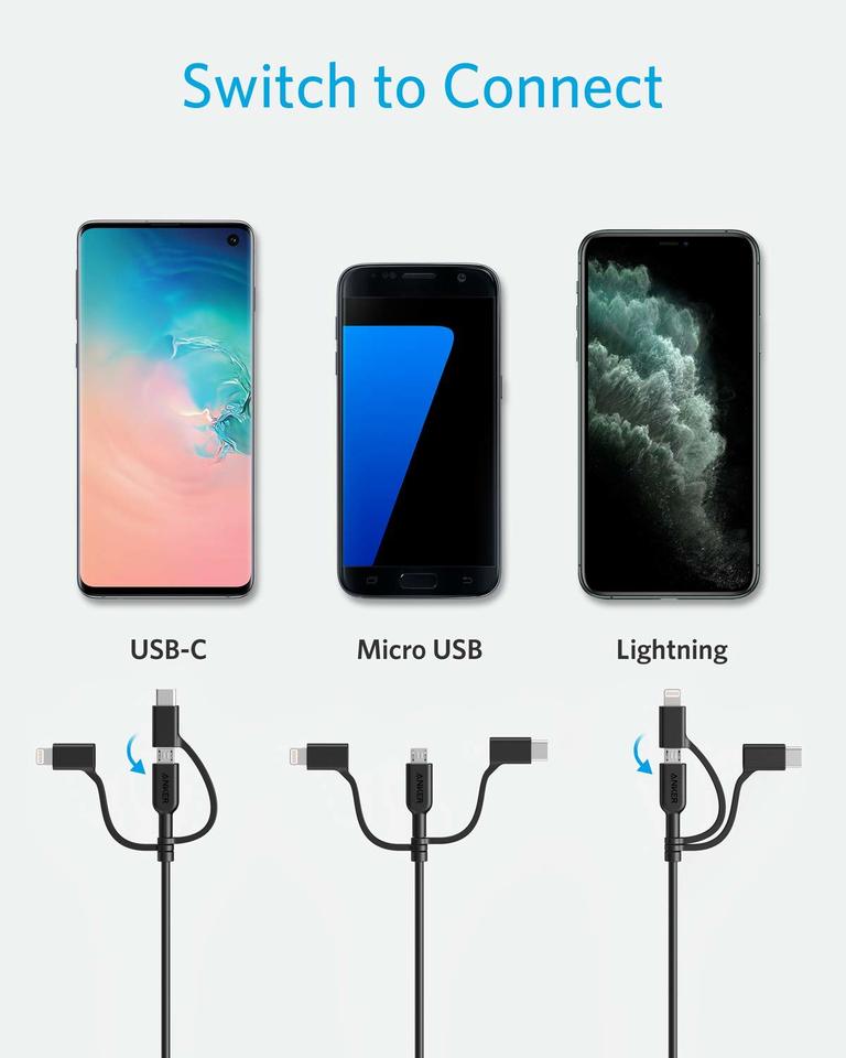 cable iphone usb usb c cable cable multi usb chargeur 3 in 1 Câble Micro USB