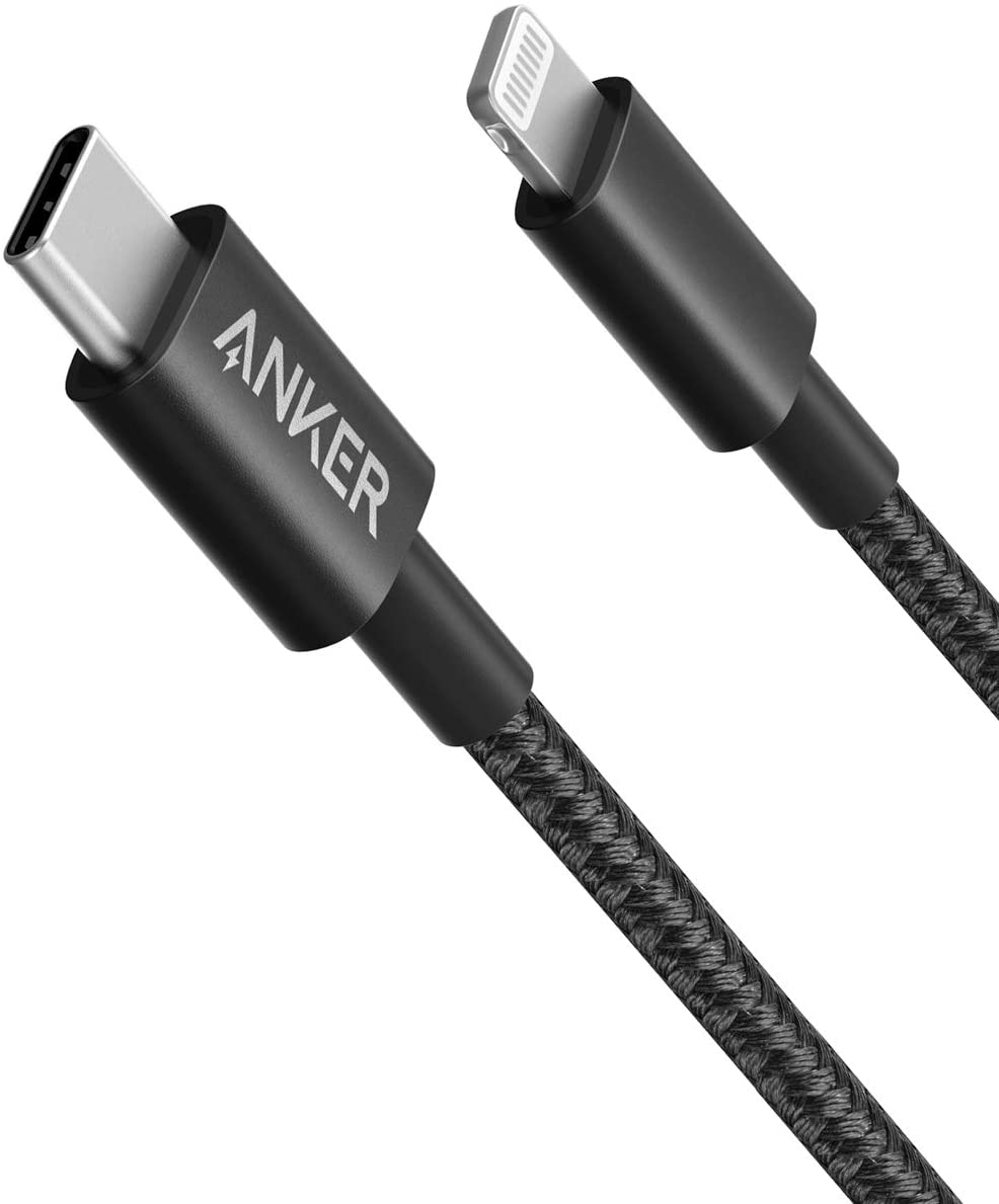 Anker 10' Braided Lightning to USB-C Fast Charging Cable - White