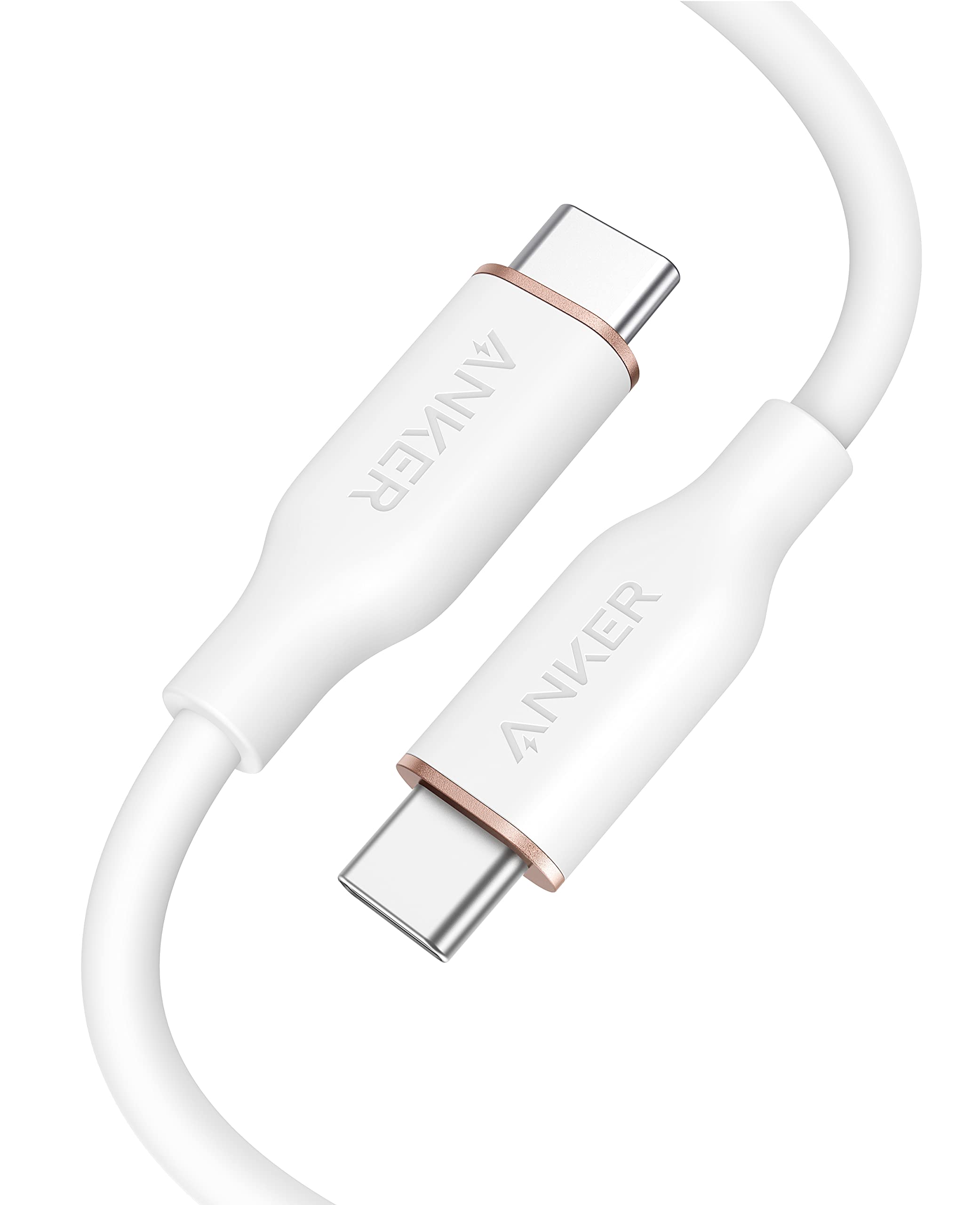 Photos - Cable (video, audio, USB) ANKER 643 USB-C to USB-C Cable  3ft / Cloud White A8552021 (Flow, Silicone)