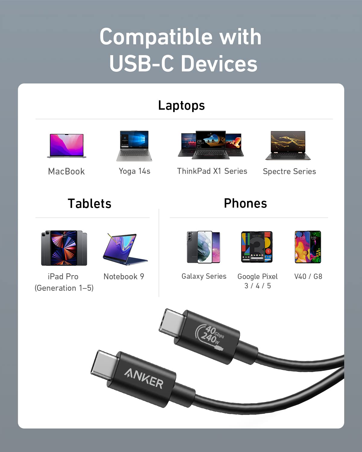 Anker 515 to USB-C Cable (USB4) - US