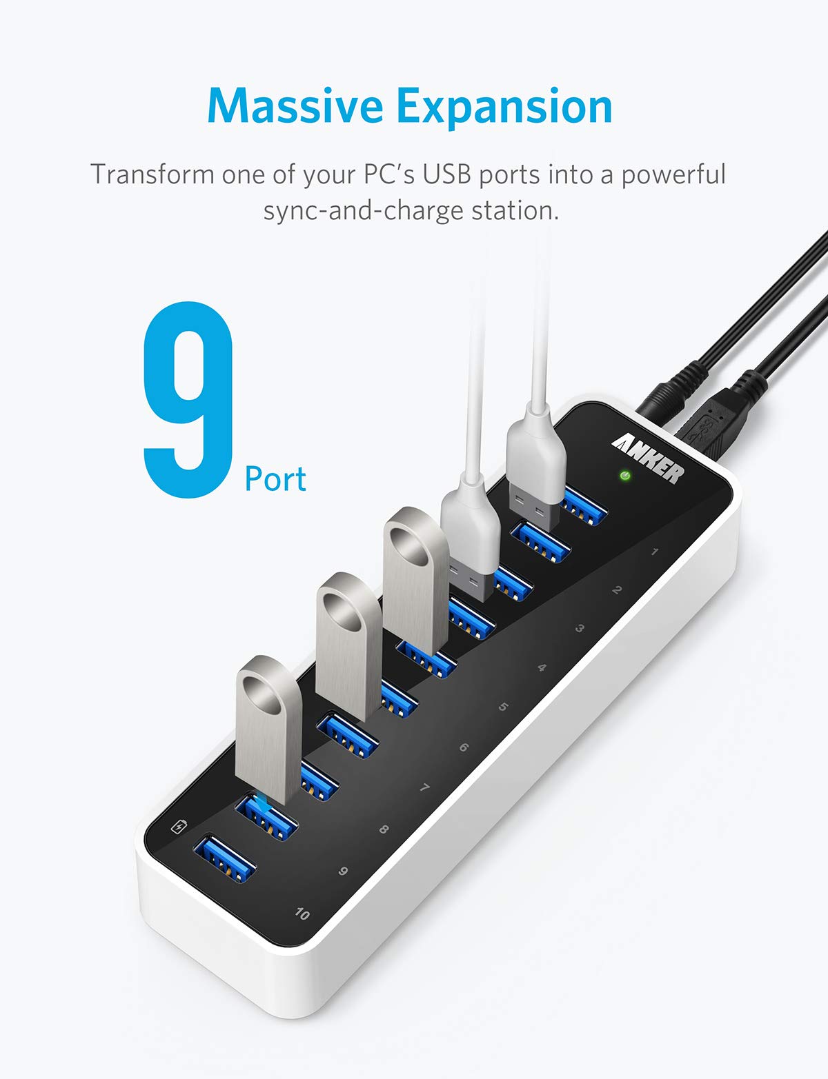 Banyan spil Klinik USB 3.0 SuperSpeed 10-Port Hub - Anker US