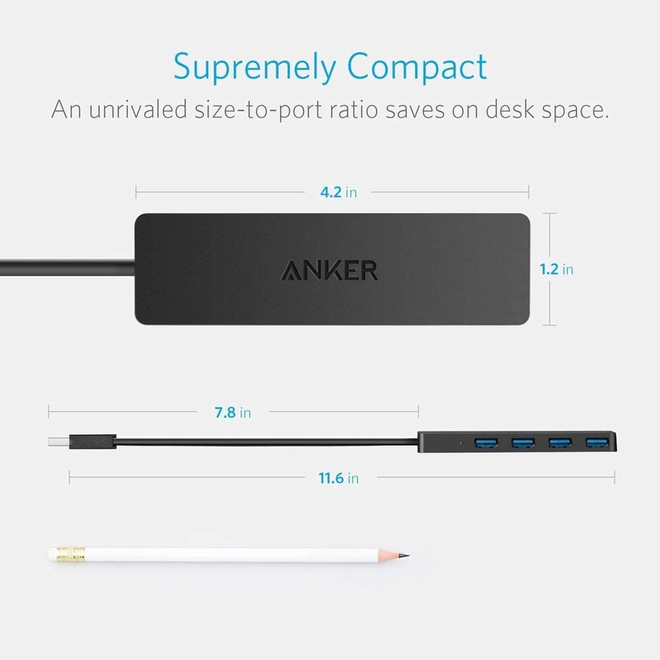 4-Port Ultra Slim USB 3.0 Data Hub - Anker UK