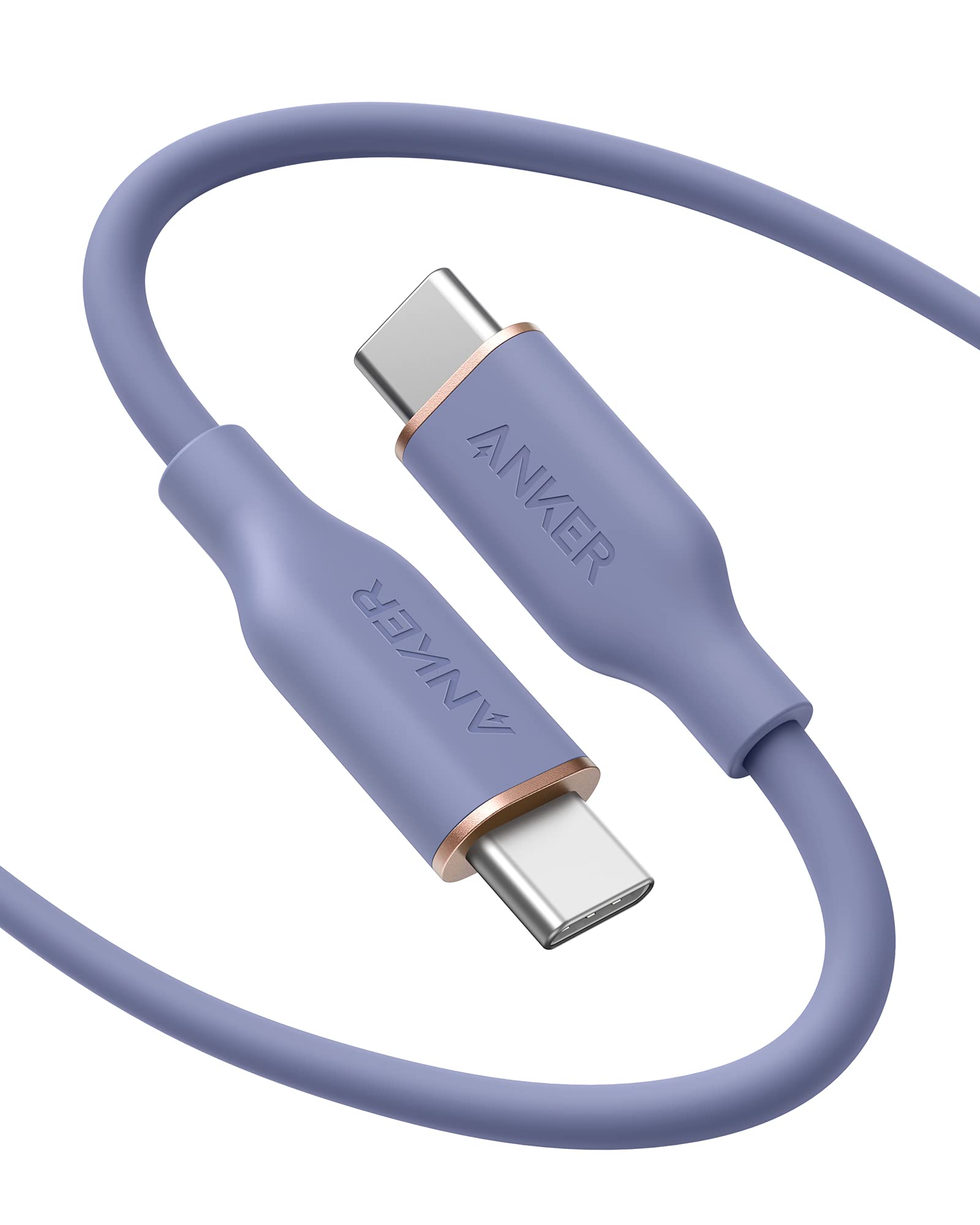 Photos - Cable (video, audio, USB) ANKER 643 USB-C to USB-C Cable  6ft / Lavender Grey A85530 (Flow, Silicone)
