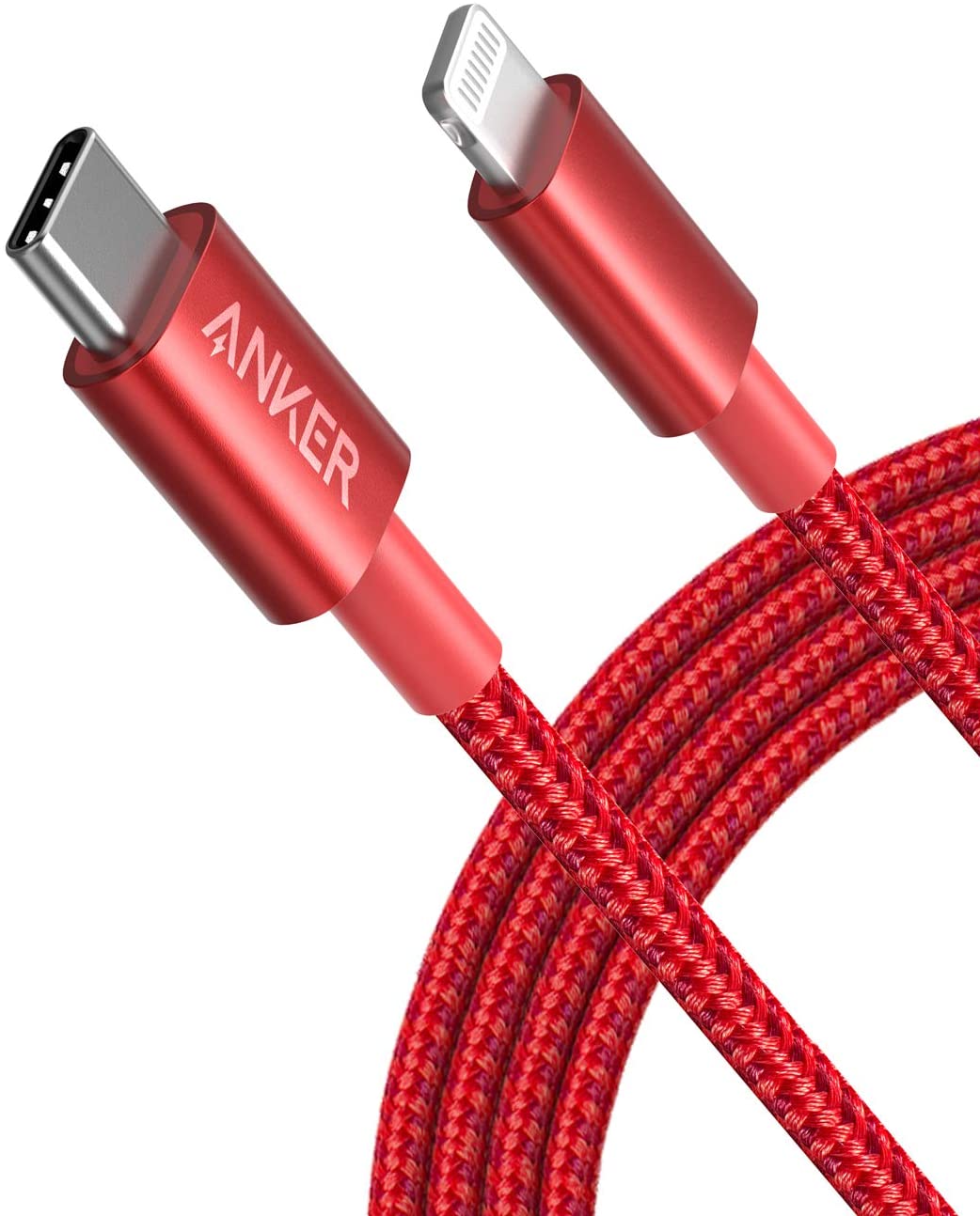 Photos - Cable (video, audio, USB) ANKER 331 USB-C to Lightning Cable Red / 6ft A8623092 