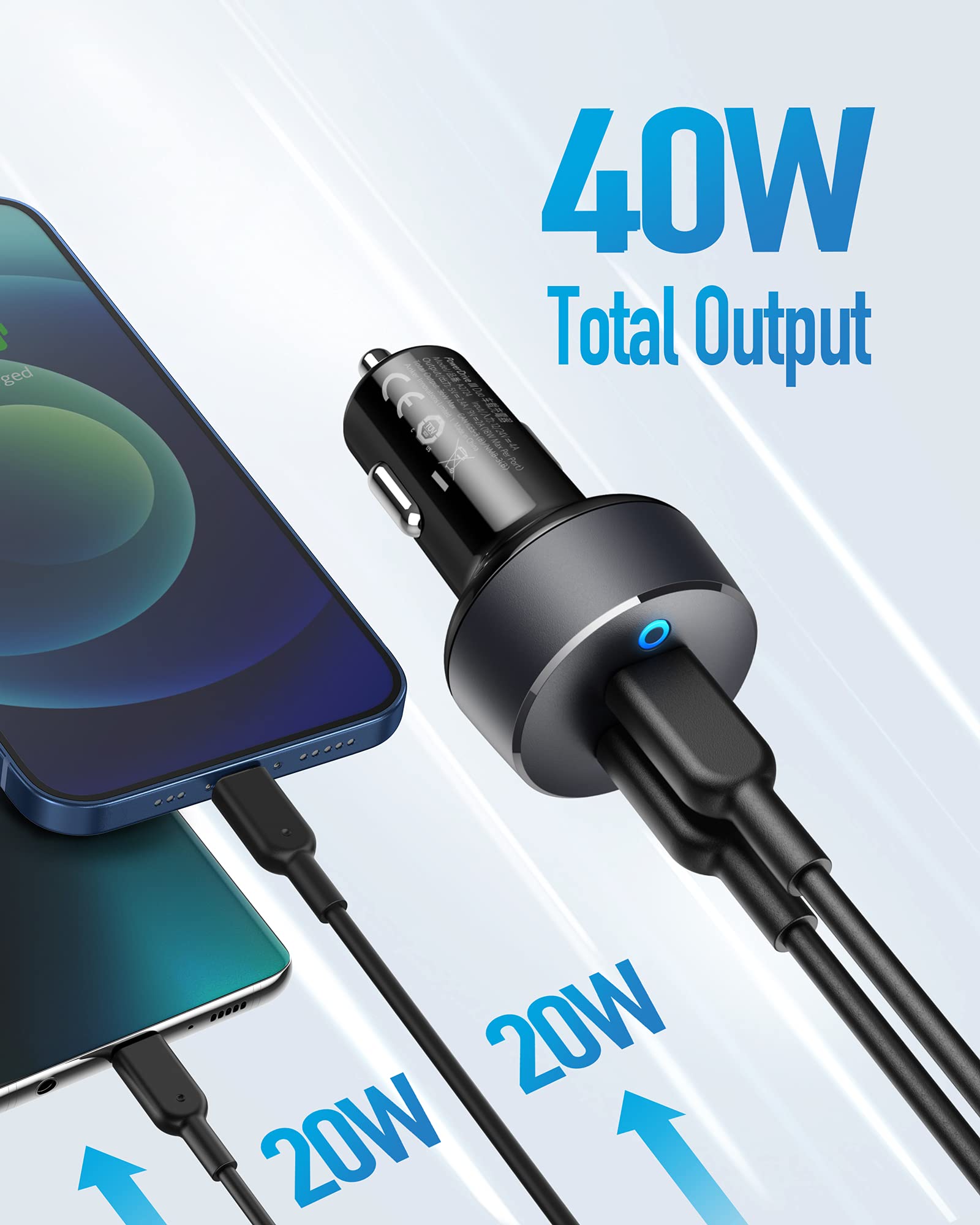 Anker PowerDrive+ III Duo Ultra-Compact High-Speed Charger 48W Car
