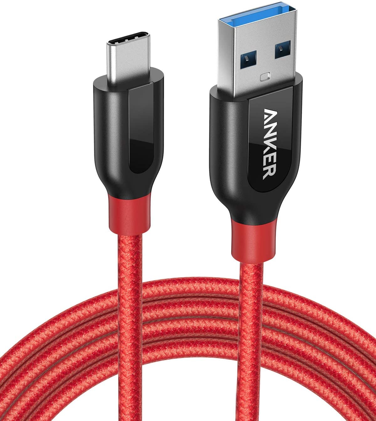 Photos - Cable (video, audio, USB) ANKER Powerline+ USB C to USB 3.0 Cable  Red / 6ft A8169091 (3ft, 6ft)