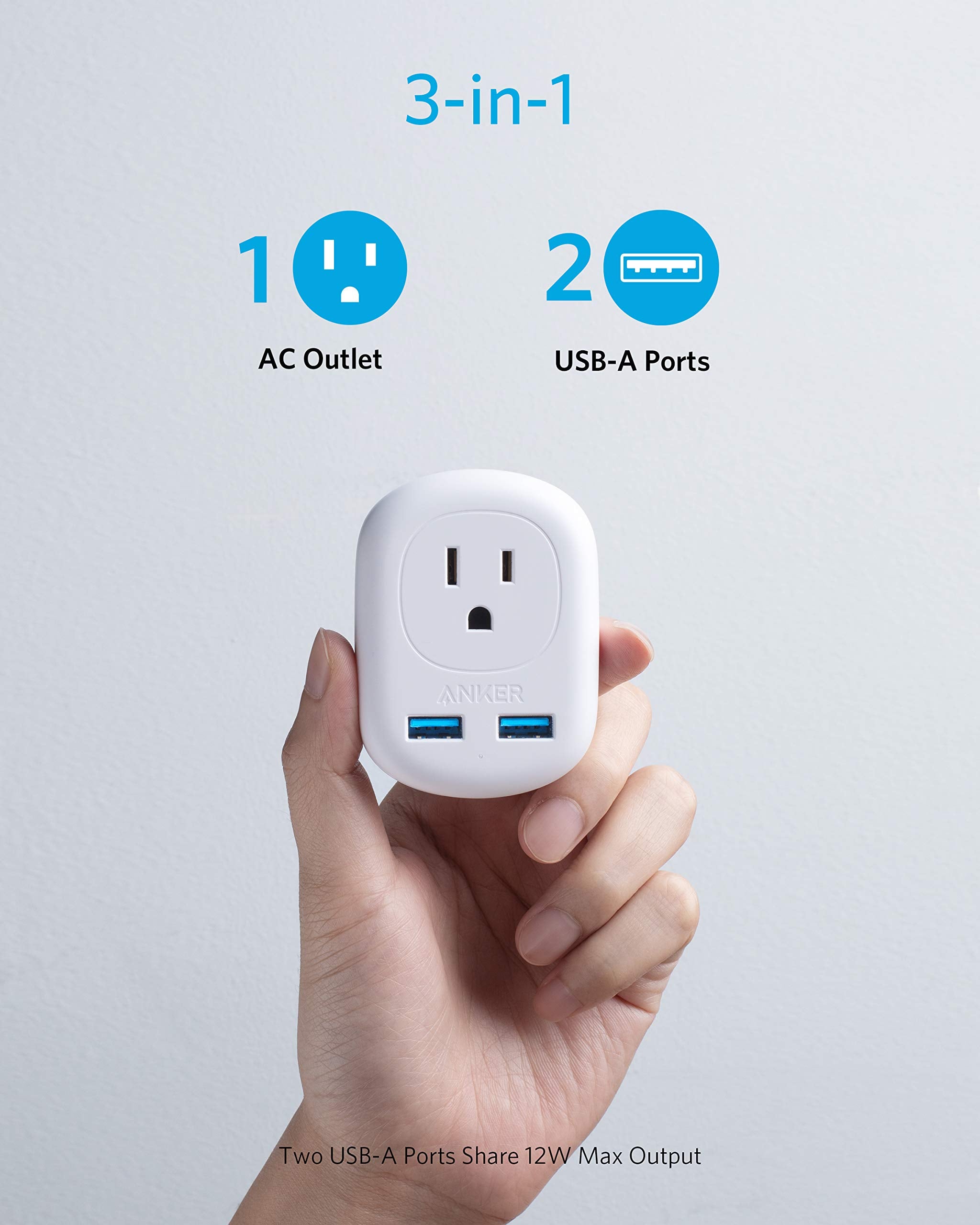 Germany, France Travel Adapter - 2 in 1 - Type E/F - Compact Design (US-9)