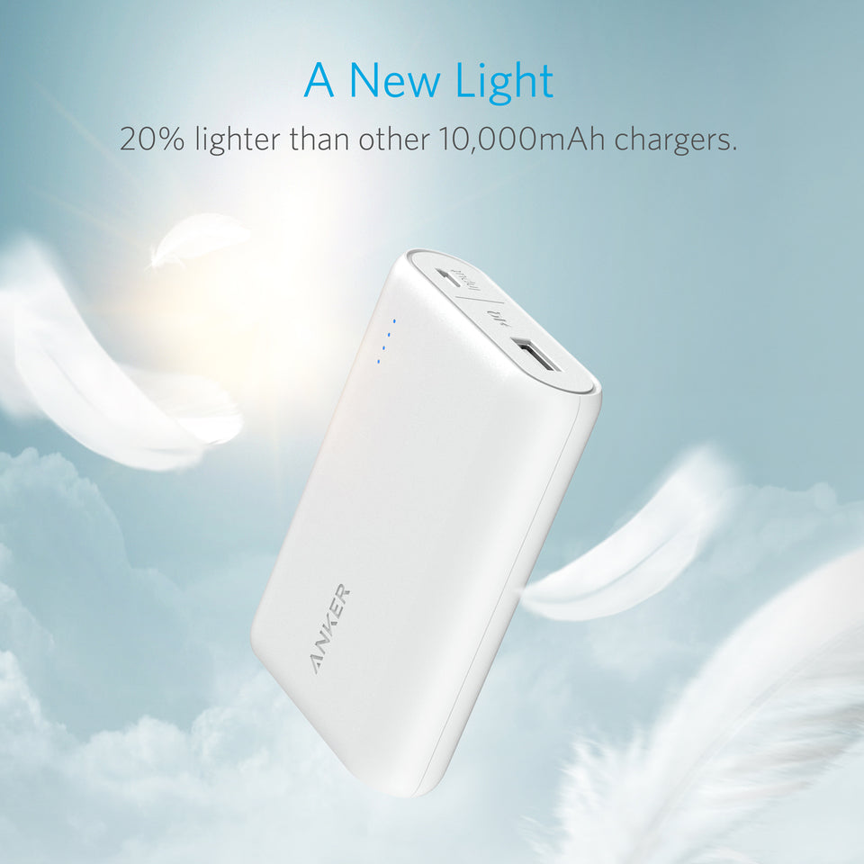 Anker Powercore Select 10000MAh Power Bank, White, A1223H21, AYOUB  COMPUTERS