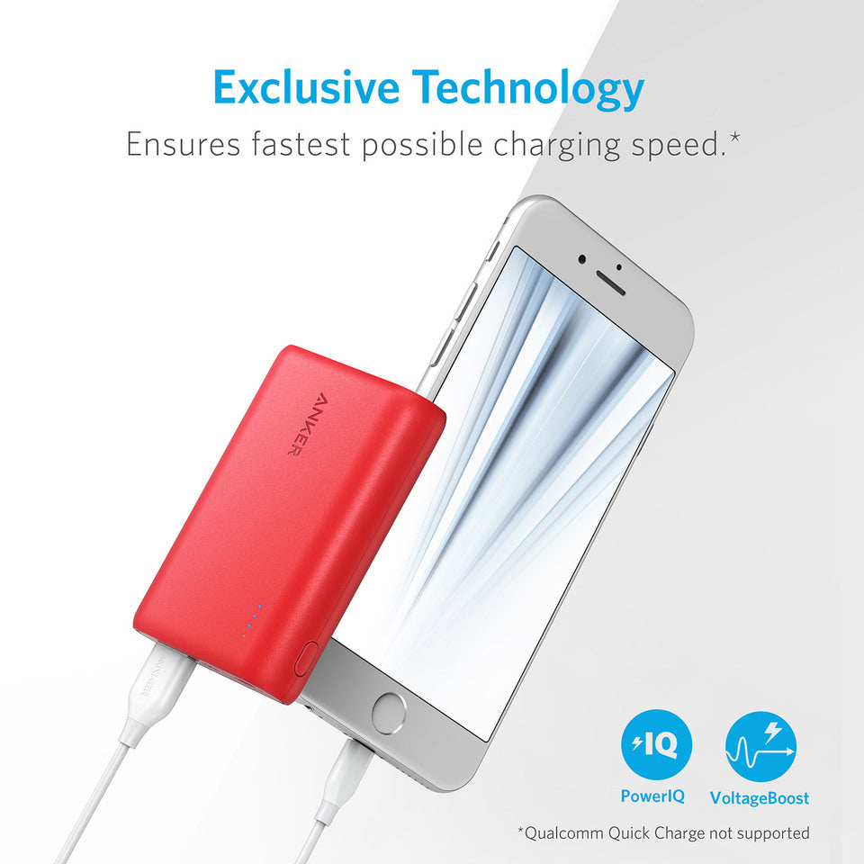 Anker Power Bank, One of the Smallest and Lightest 10000mAh External  Batteries, Ultra-Compact, High-speed Charging Technology Portable Charger  for