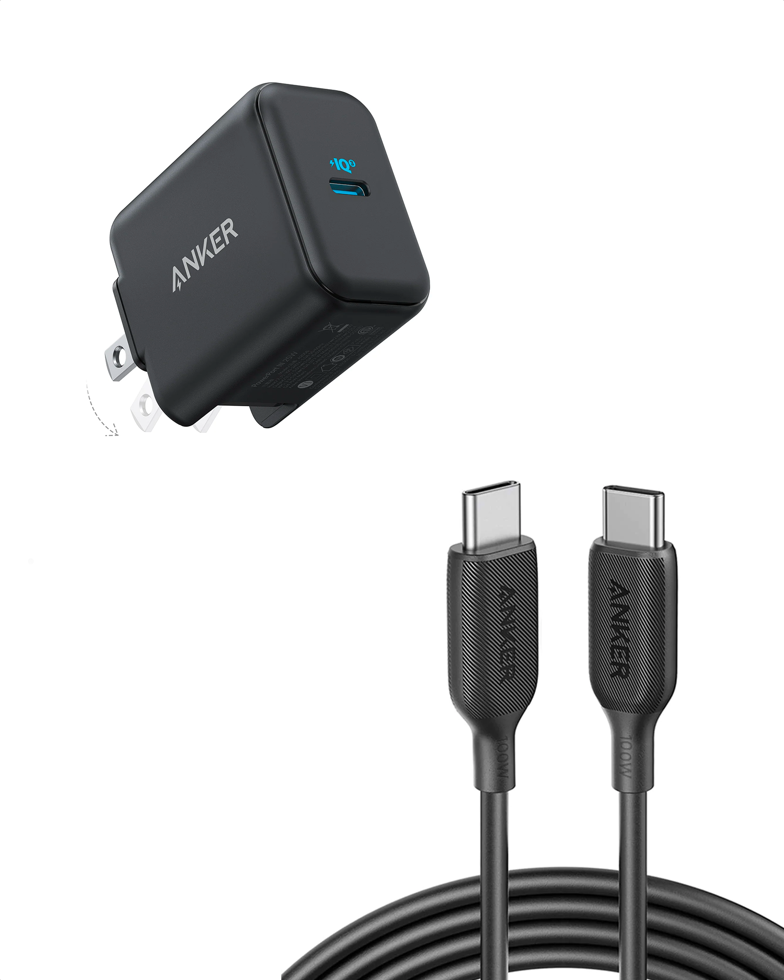 Chargeur secteur ANKER USB-C / A 20W