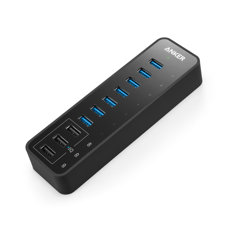 Anker 10 Port 60W Data Hub with 7 USB 3.0 Ports and 3 PowerIQ Charging