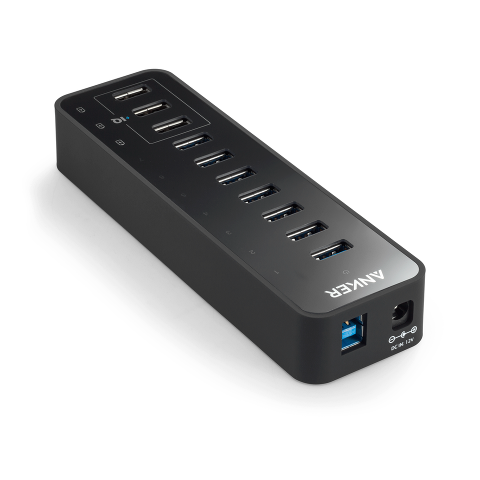 Anker 10 Port 60W Data Hub with 7 USB 3.0 Ports and 3 PowerIQ Charging
