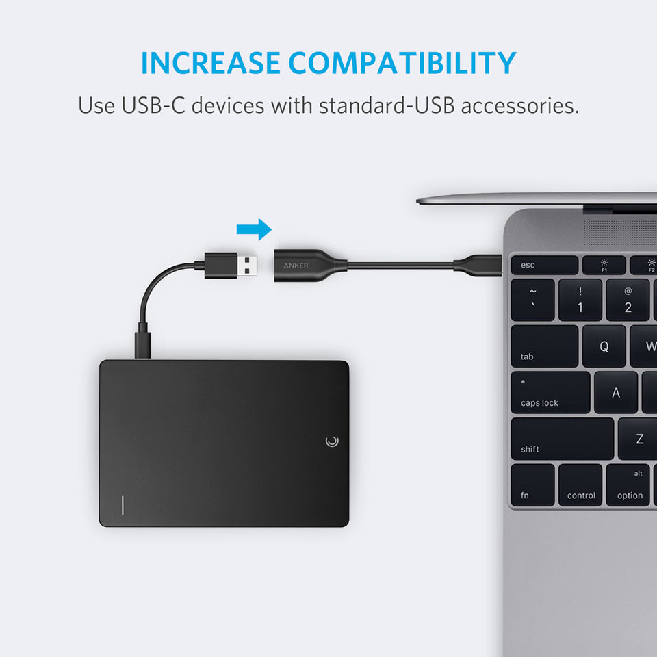  Anker USB-C to USB 3.1 Adapter, USB-C Male to USB-A Female,  Uses USB OTG Technology, Compatible with Samsung Galaxy Note 8, S8 S8+ S9,  iPad Pro 2018, Nexus 6P 5X, LG