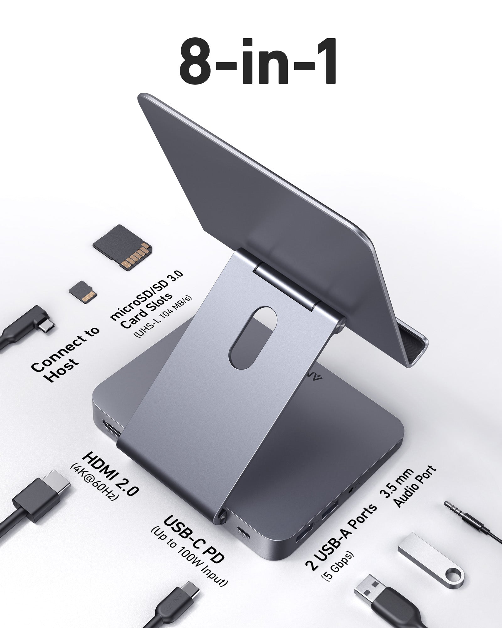 Anker 551 USB-C Hub (8-in-1, Tablet Stand) Anker US