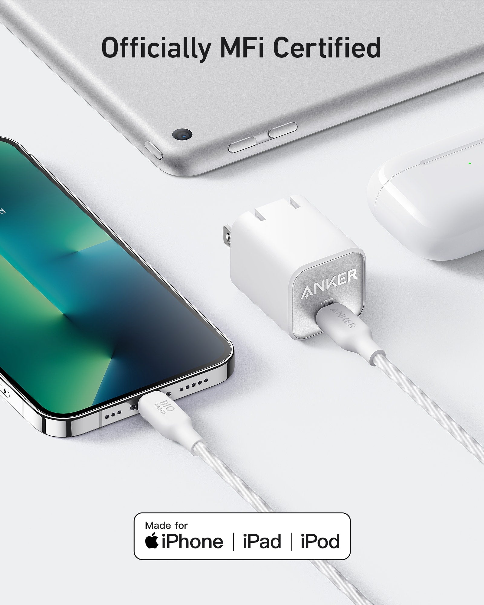 Anker 511 Charger (Nano 3, 30W) with 6 ft USB-C to Lightning Cable