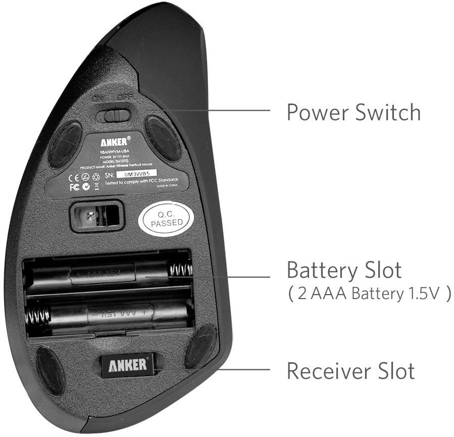 Anker 2 4g Wireless Vertical Ergonomic Optical Mouse