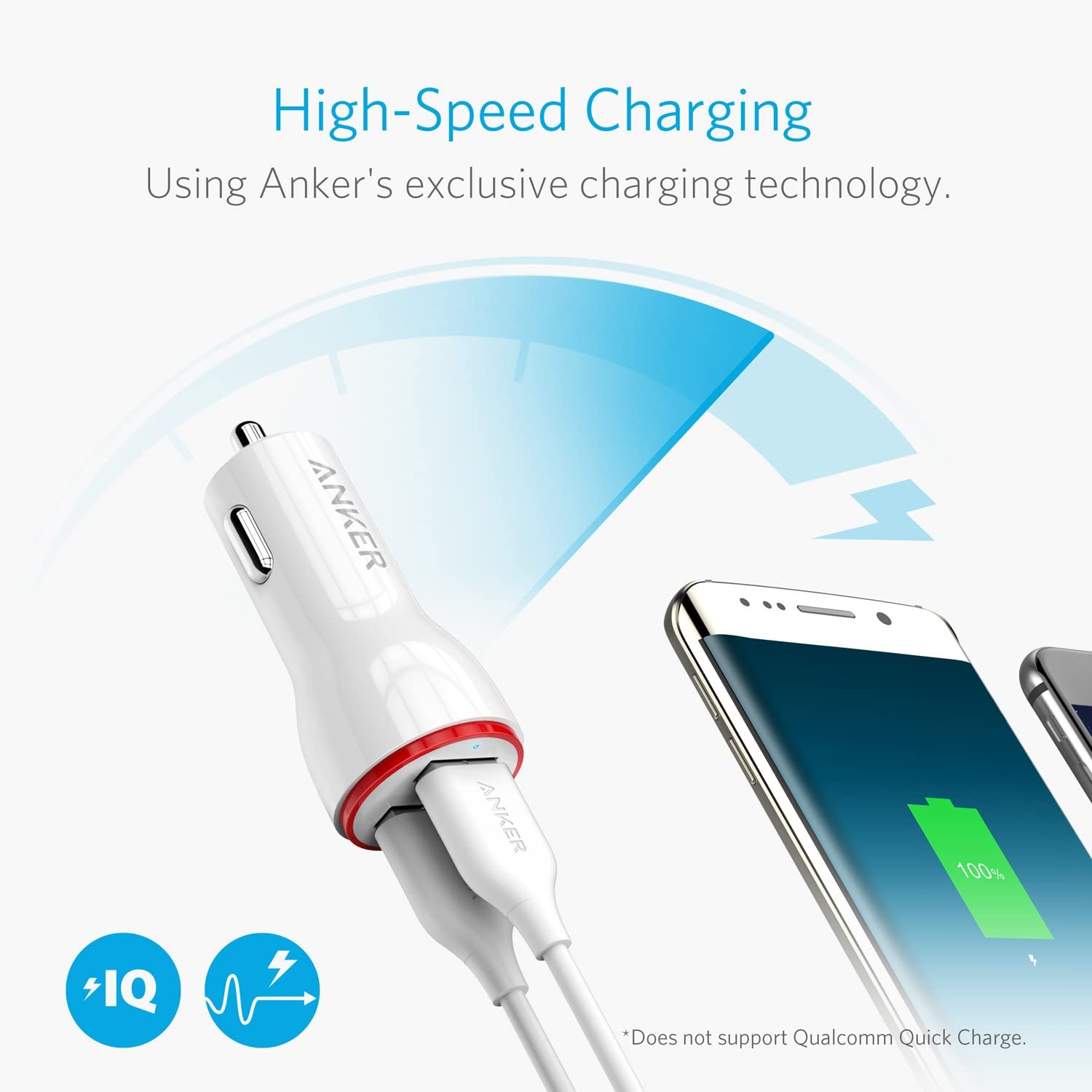 ANKER Car Charger PowerDrive 2 Ports USB 24W - white - Ajeeb
