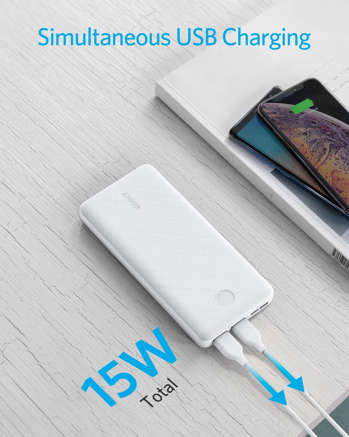 Anker Power Bank, 325 Portable Charger (PowerCore 20K II), 20,000mAh  Battery Pack with 2-Port, 15W High-Speed Charging for iPhone15/15 Plus/15  Pro/15