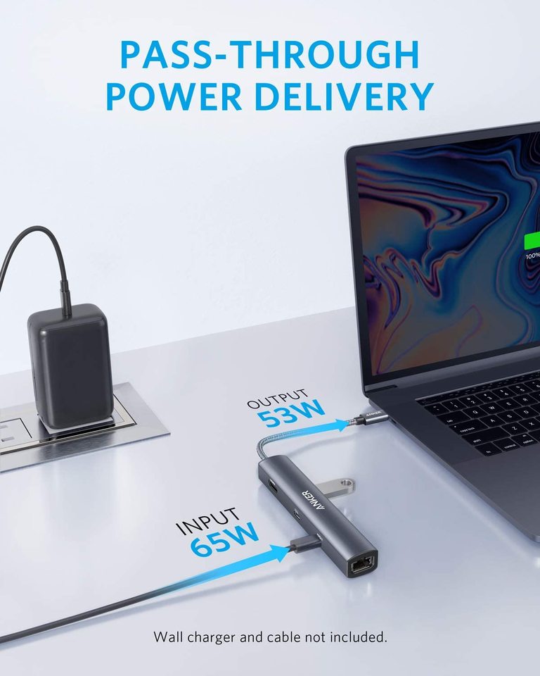 Anker PowerExpand 8-in-1 - docking station - USB-C - HDMI - GigE - A83830A3  - USB Hubs 