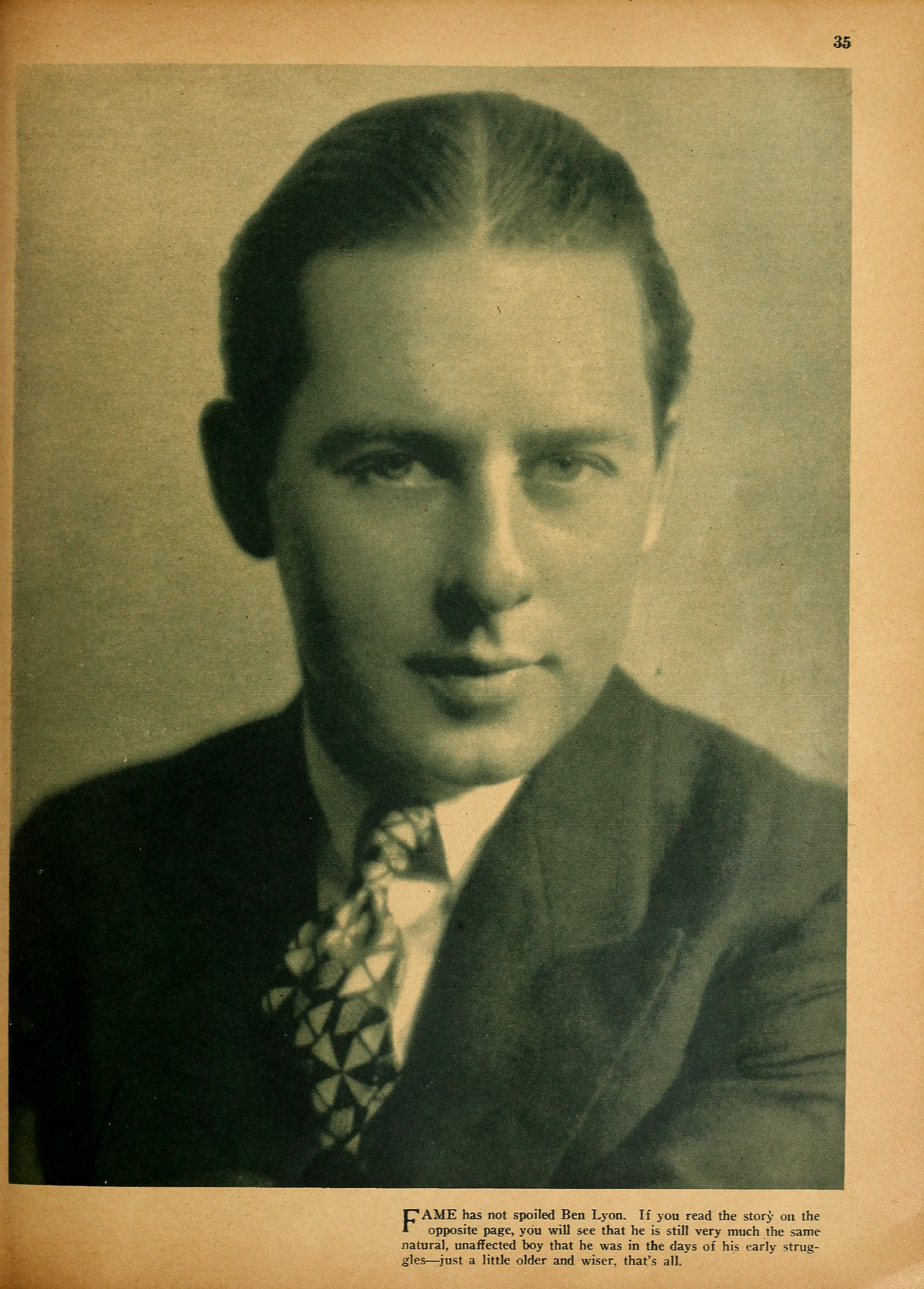 Has Success Changed Ben Lyon? (1927) | www.vintoz.com