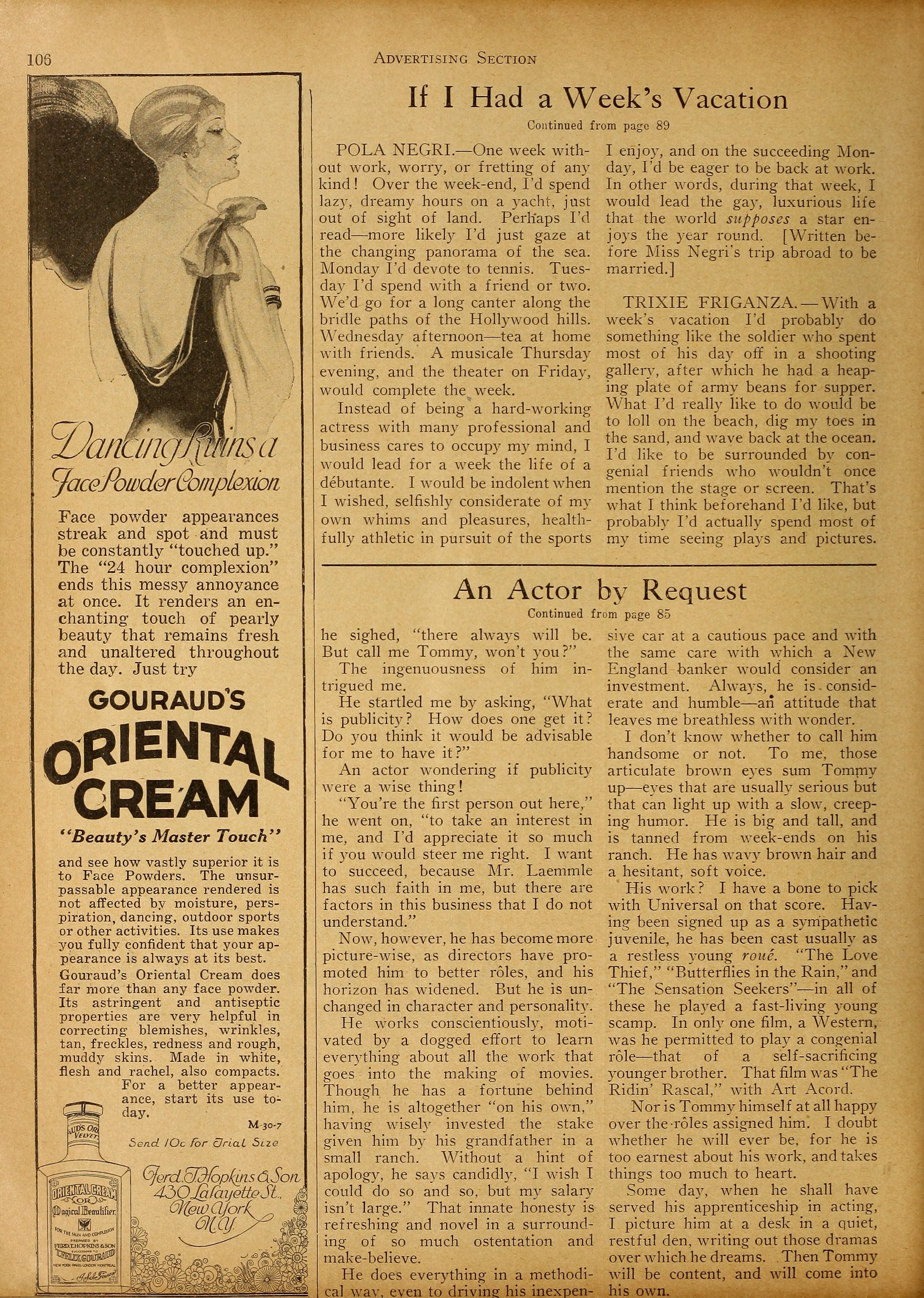 Clarence Thompson — An Actor by Request (1927) | www.vintoz.com