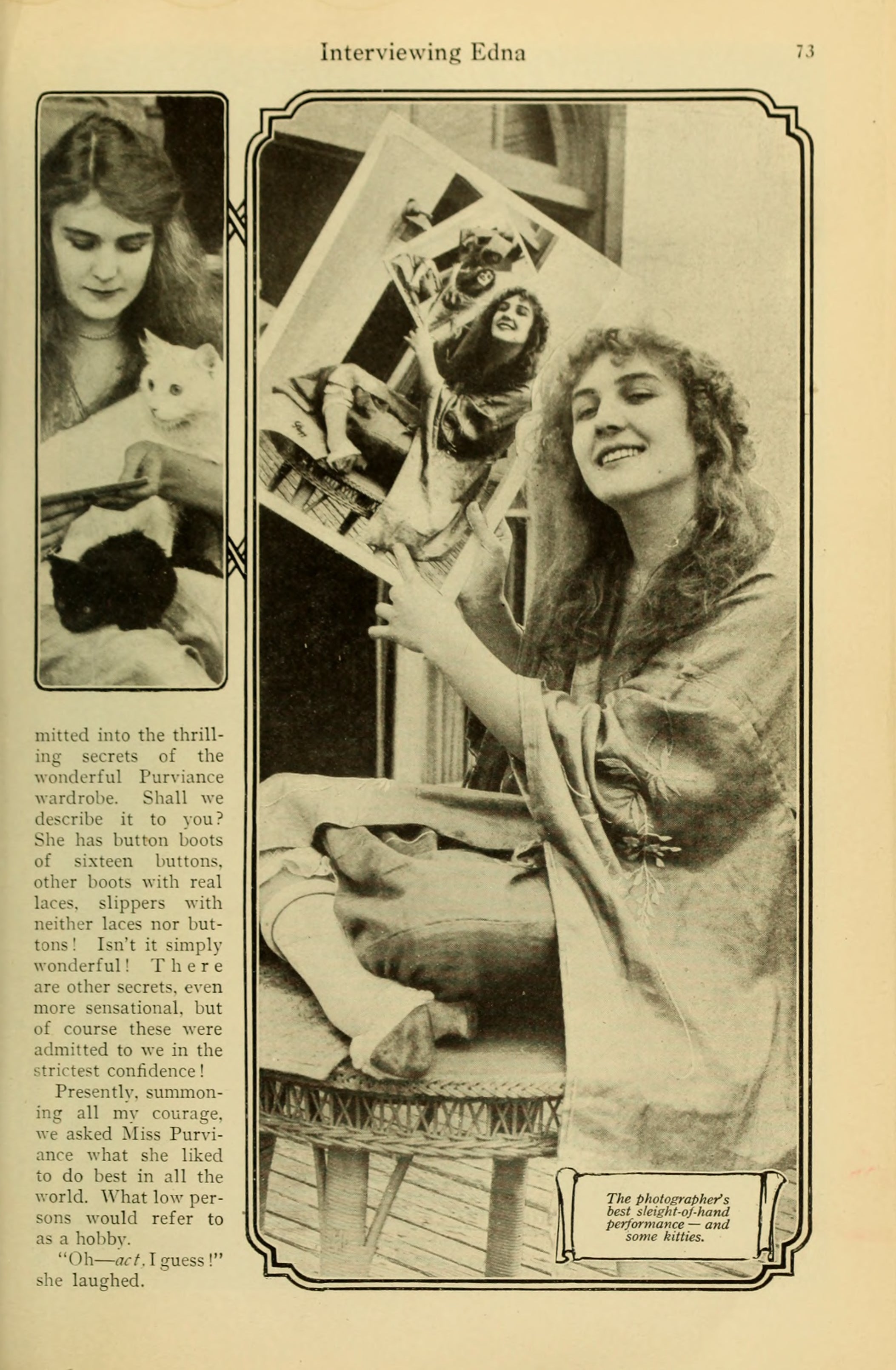 Edna Purviance — Interviewing Edna (1916) | www.vintoz.com