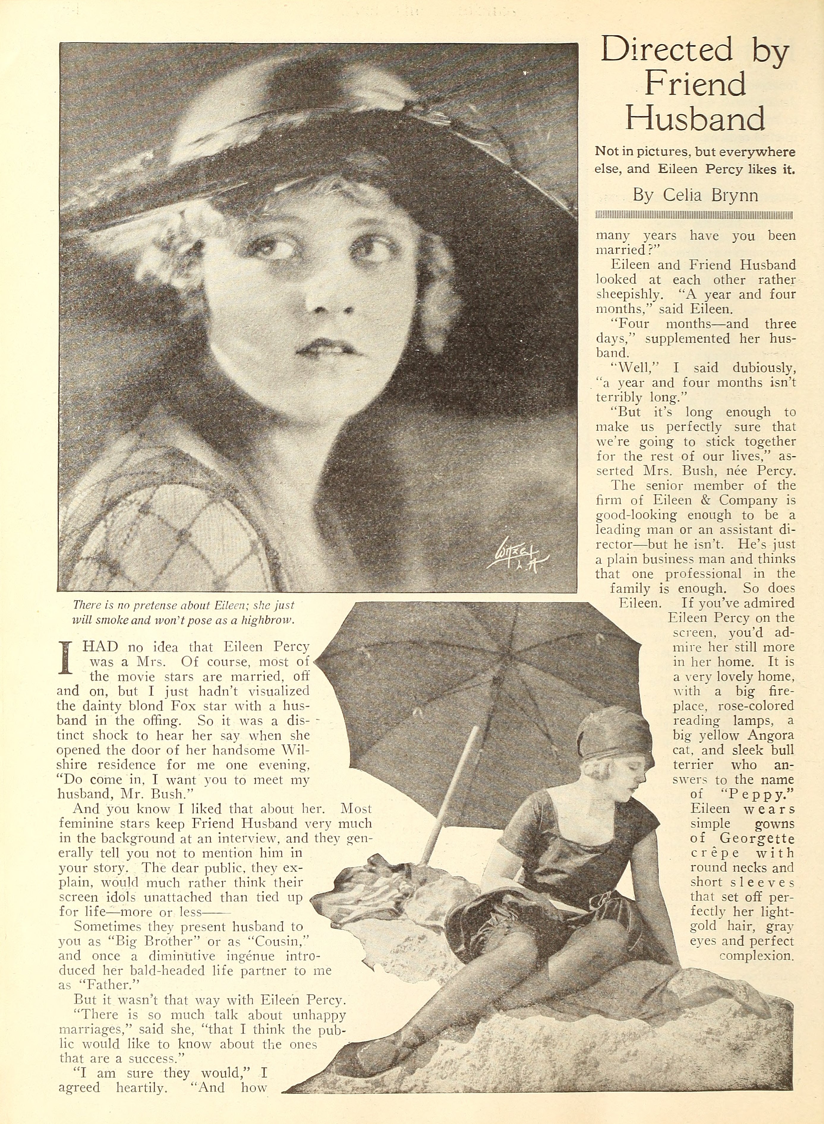 Eileen Percy — Directed by Friend Husband (1921) | www.vintoz.com