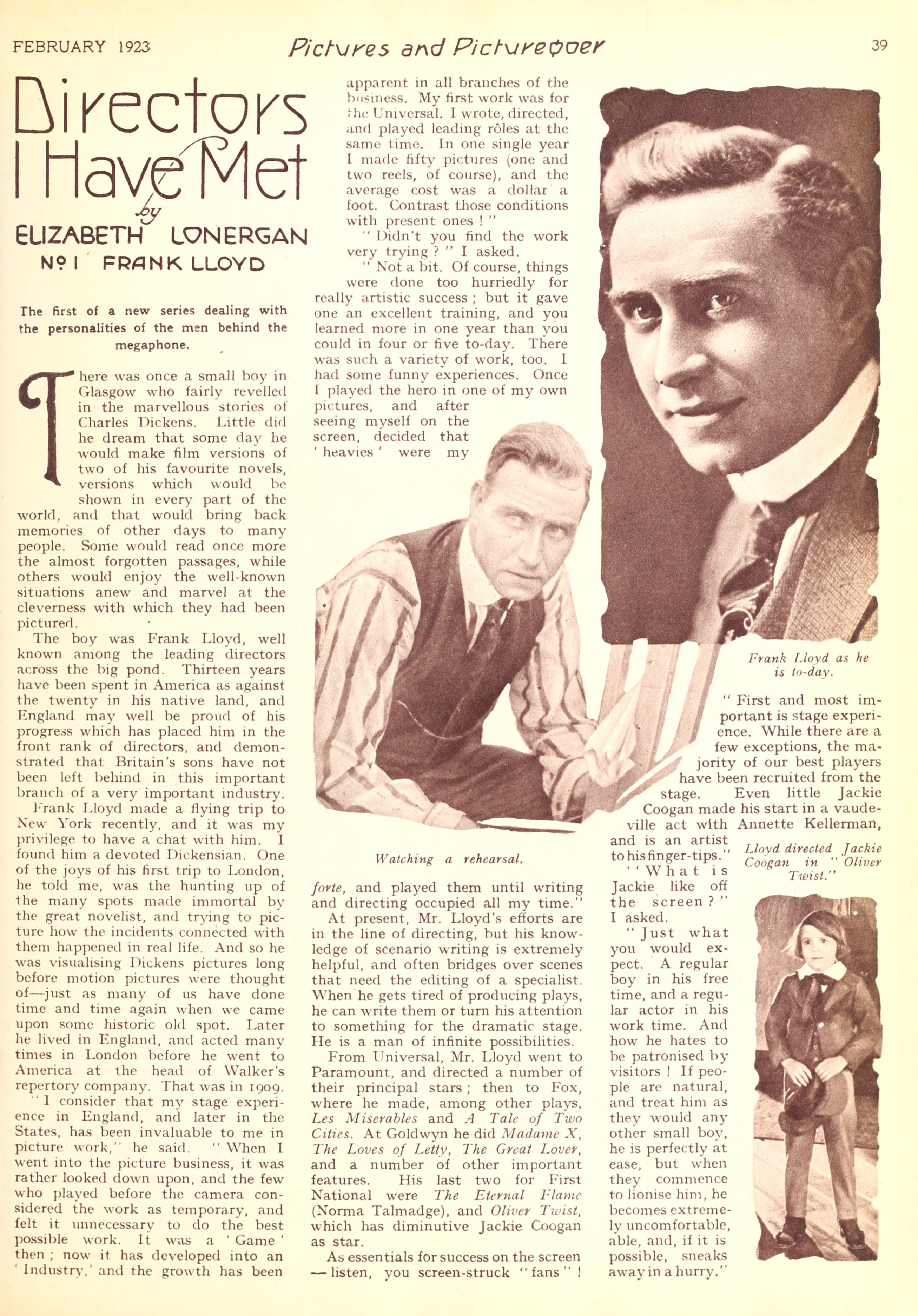 Frank Lloyd — Directors I Have Met (1923) | www.vintoz.com