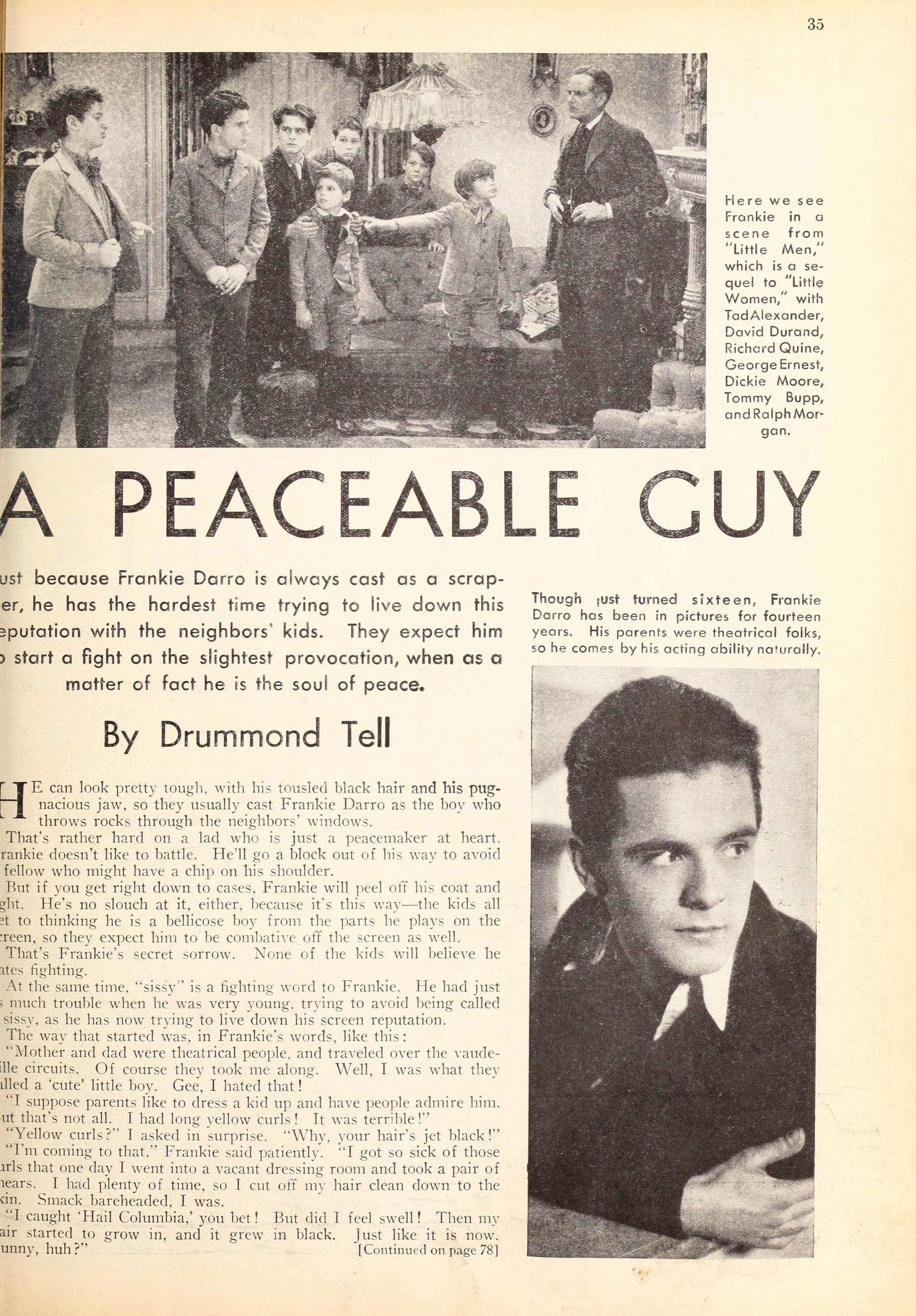 Frankie Darro — A Peacable Guy (1935) | www.vintoz.com