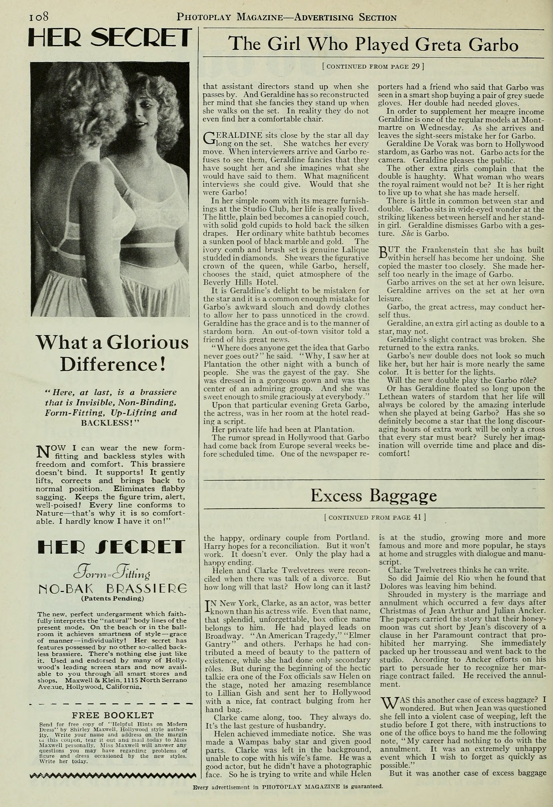 Geraldine Dvorak — The Girl Who Played Greta Garbo (1929) | www.vintoz.com